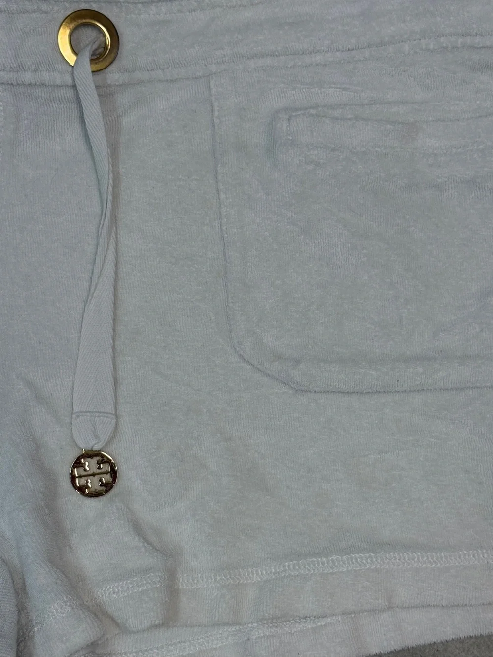 Tory Burch White Terry Cloth Mini Shorts — Size L